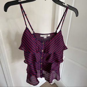 Forever 21 Red & Blue Spaghetti StrapTop